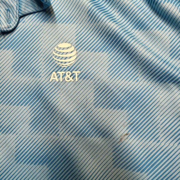 ATT AT&T Employee Polo Shirt Mens 3XL Blue Short Sleeve Business Geometric - Picture 3 of 7